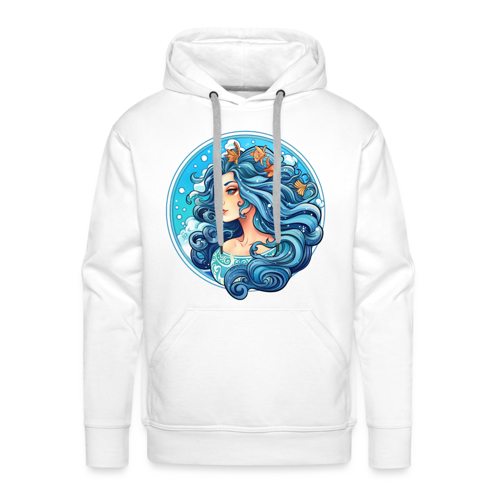 Men’s Symbol Aquarius Premium Hoodie - white