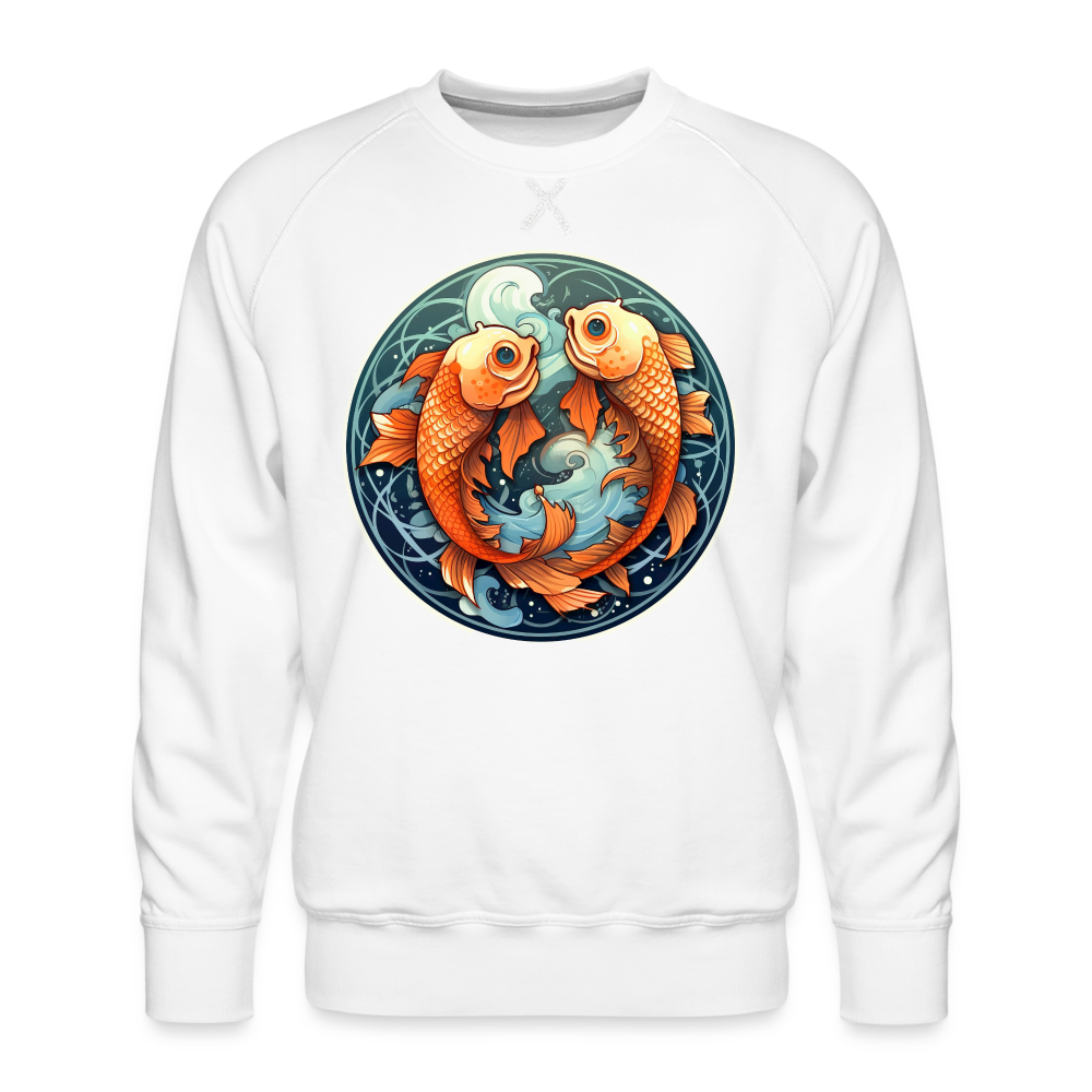 Men’s Symbol Pisces Premium Sweatshirt - white