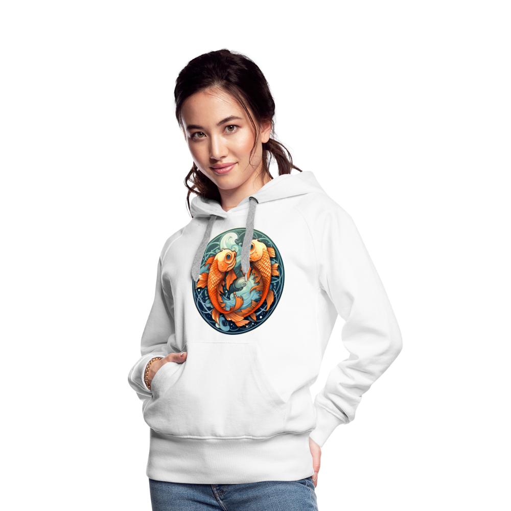 Women’s Symbol Pisces Premium Hoodie - white