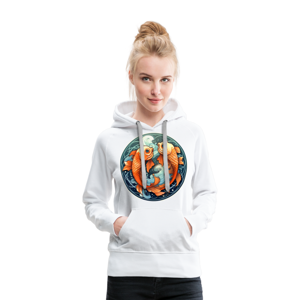 Women’s Symbol Pisces Premium Hoodie - white