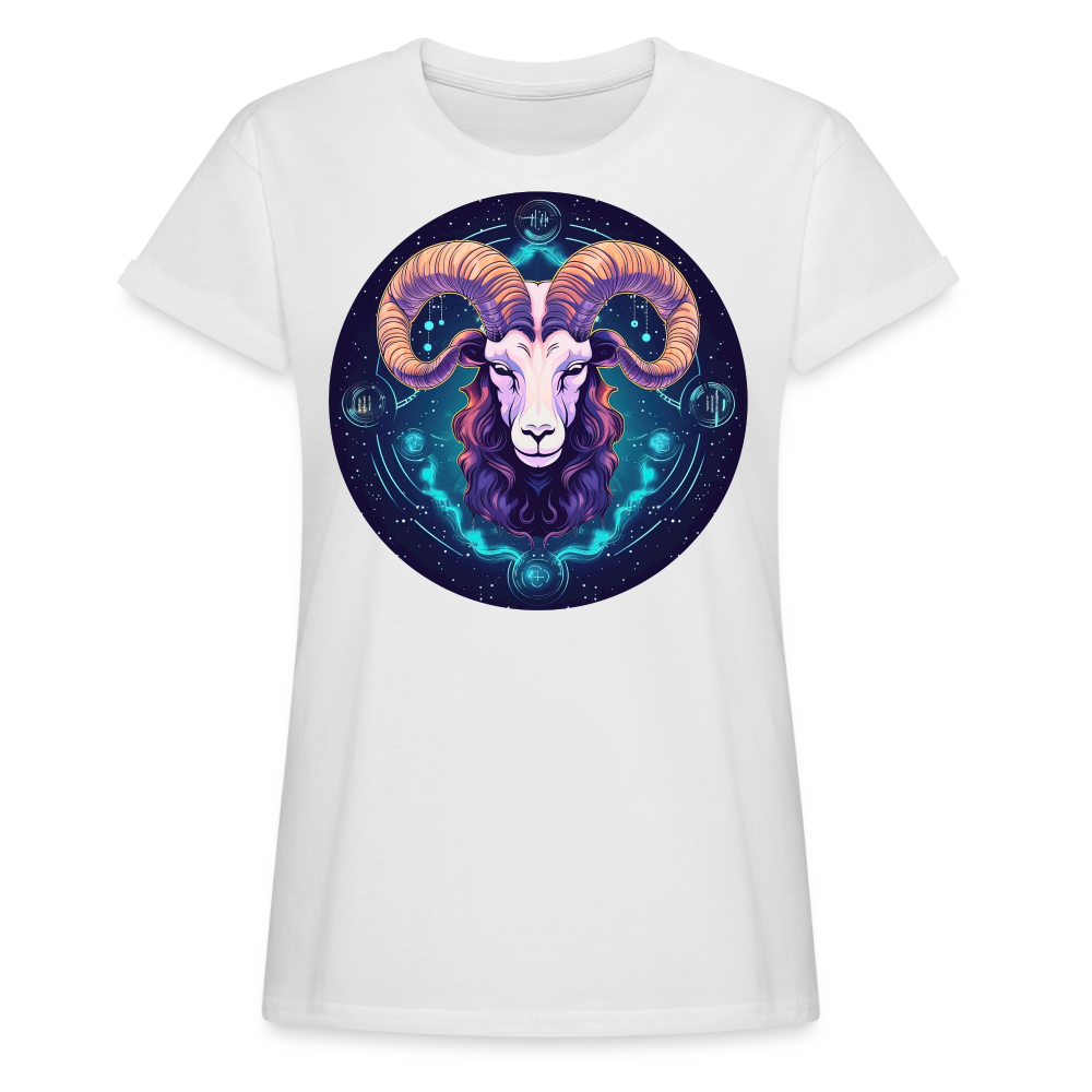 Women's Mystic  Aries Relaxed Fit T-Shirt - white