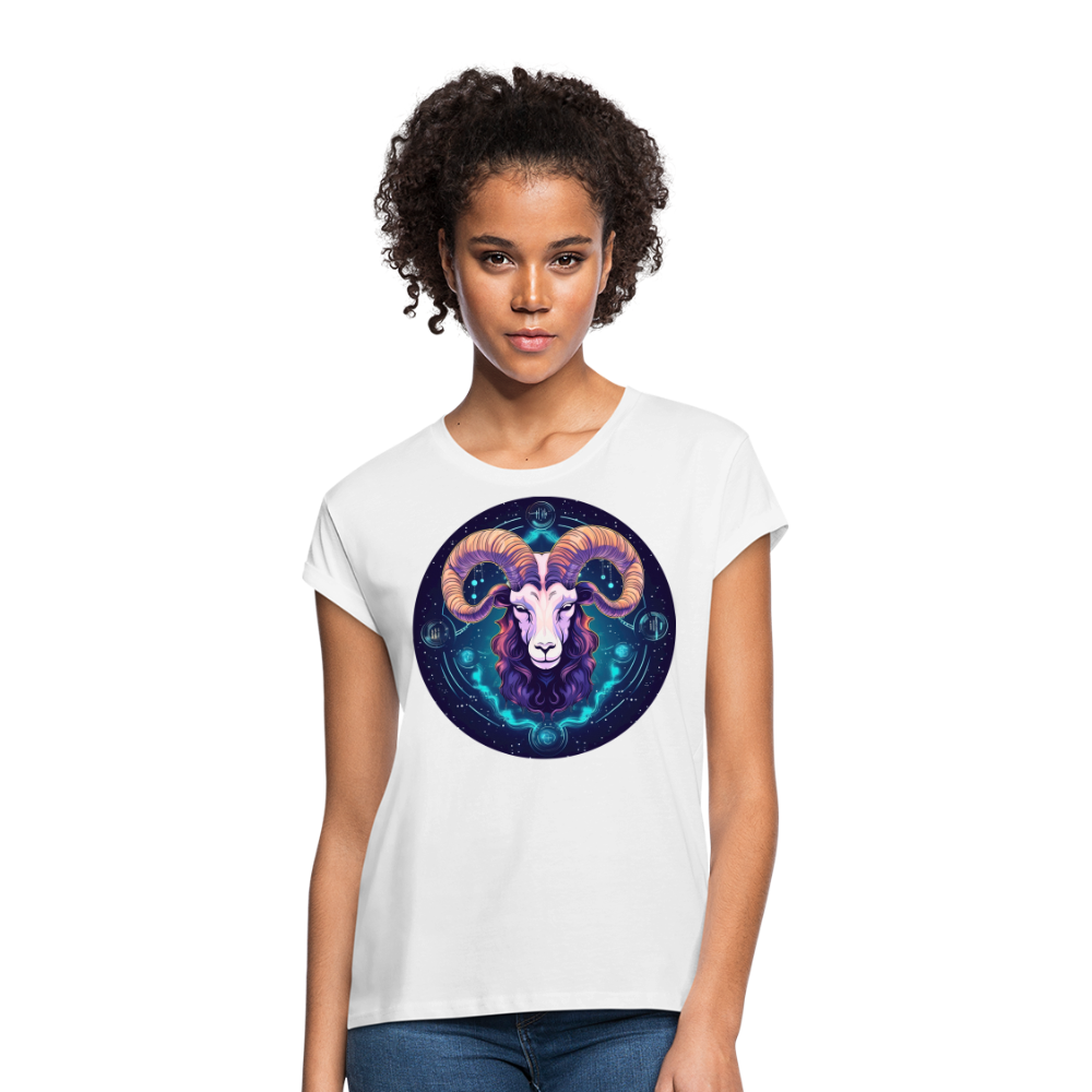 Women's Mystic  Aries Relaxed Fit T-Shirt - white