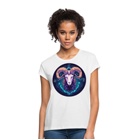 Thumbnail for Women's Mystic  Aries Relaxed Fit T-Shirt - white