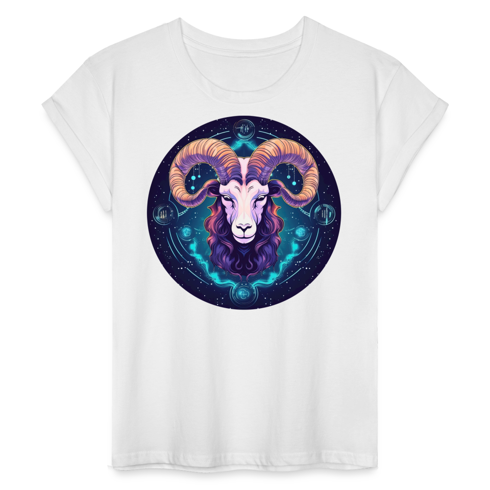 Women's Mystic  Aries Relaxed Fit T-Shirt - white