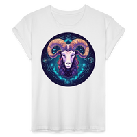 Thumbnail for Women's Mystic  Aries Relaxed Fit T-Shirt - white