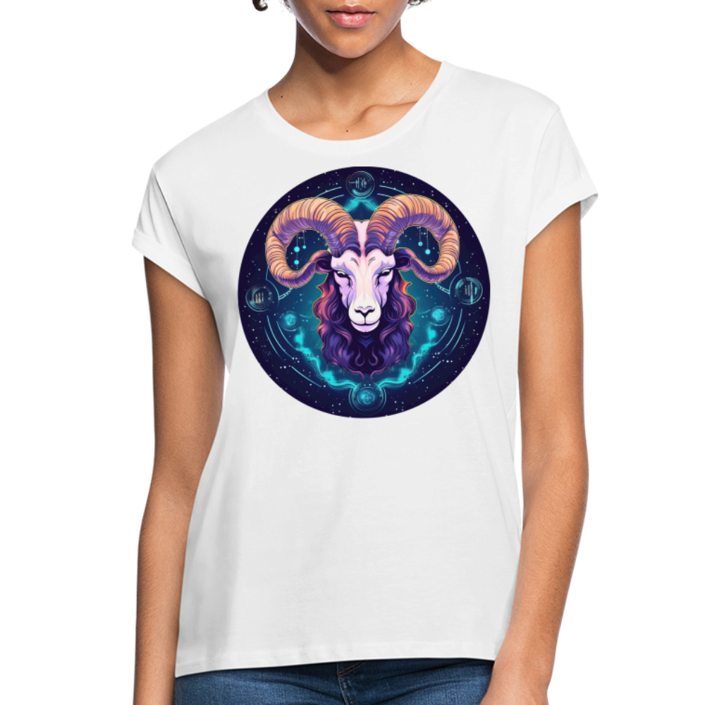 Women's Mystic  Aries Relaxed Fit T-Shirt - white