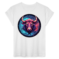 Thumbnail for Women's Mystic Taurus Relaxed Fit T-Shirt - white