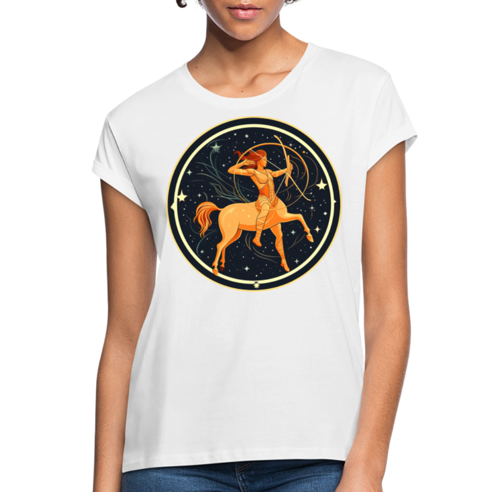 Women's Mystic Sagittarius Relaxed Fit T-Shirt - white