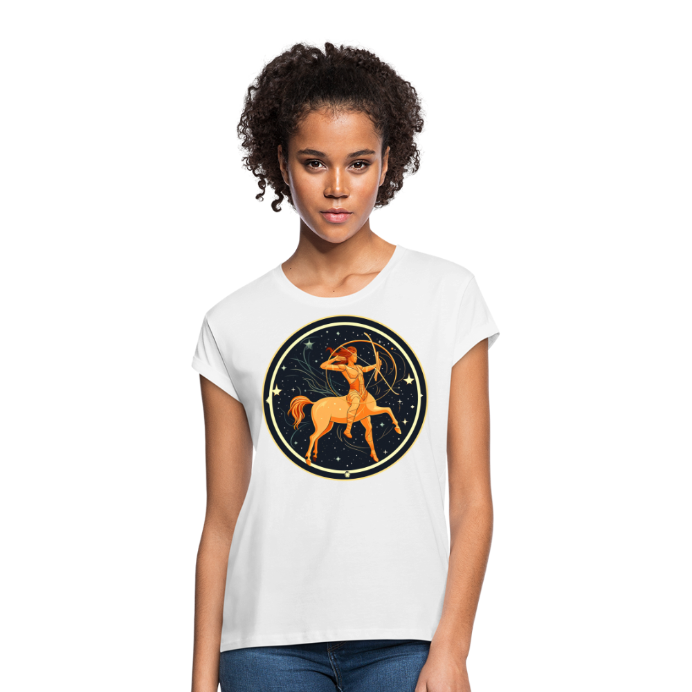 Women's Mystic Sagittarius Relaxed Fit T-Shirt - white