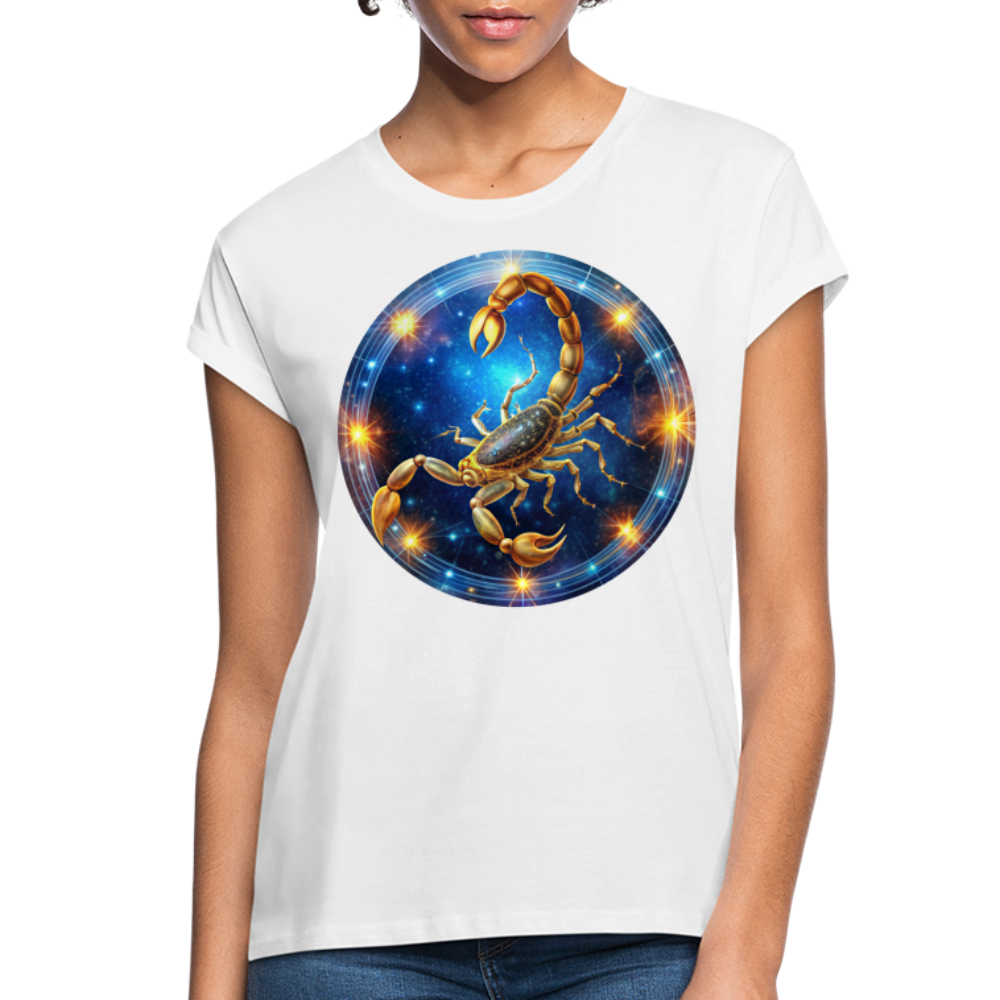 Women's Mystic Scorpio Relaxed Fit T-Shirt - white