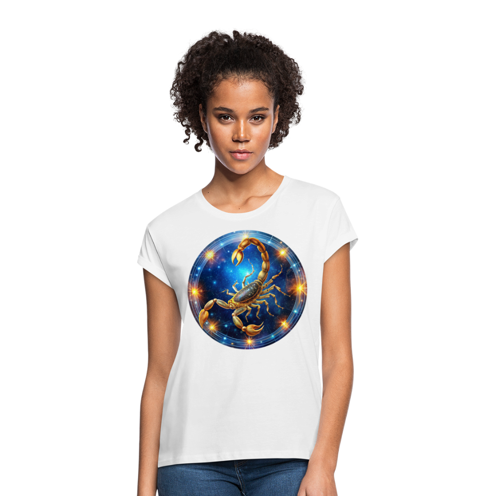 Women's Mystic Scorpio Relaxed Fit T-Shirt - white