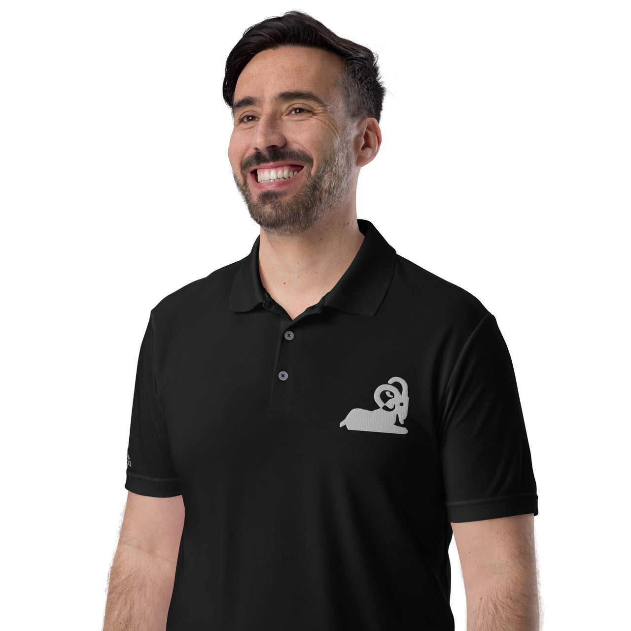 *Men's Aries Black Polo Shirt