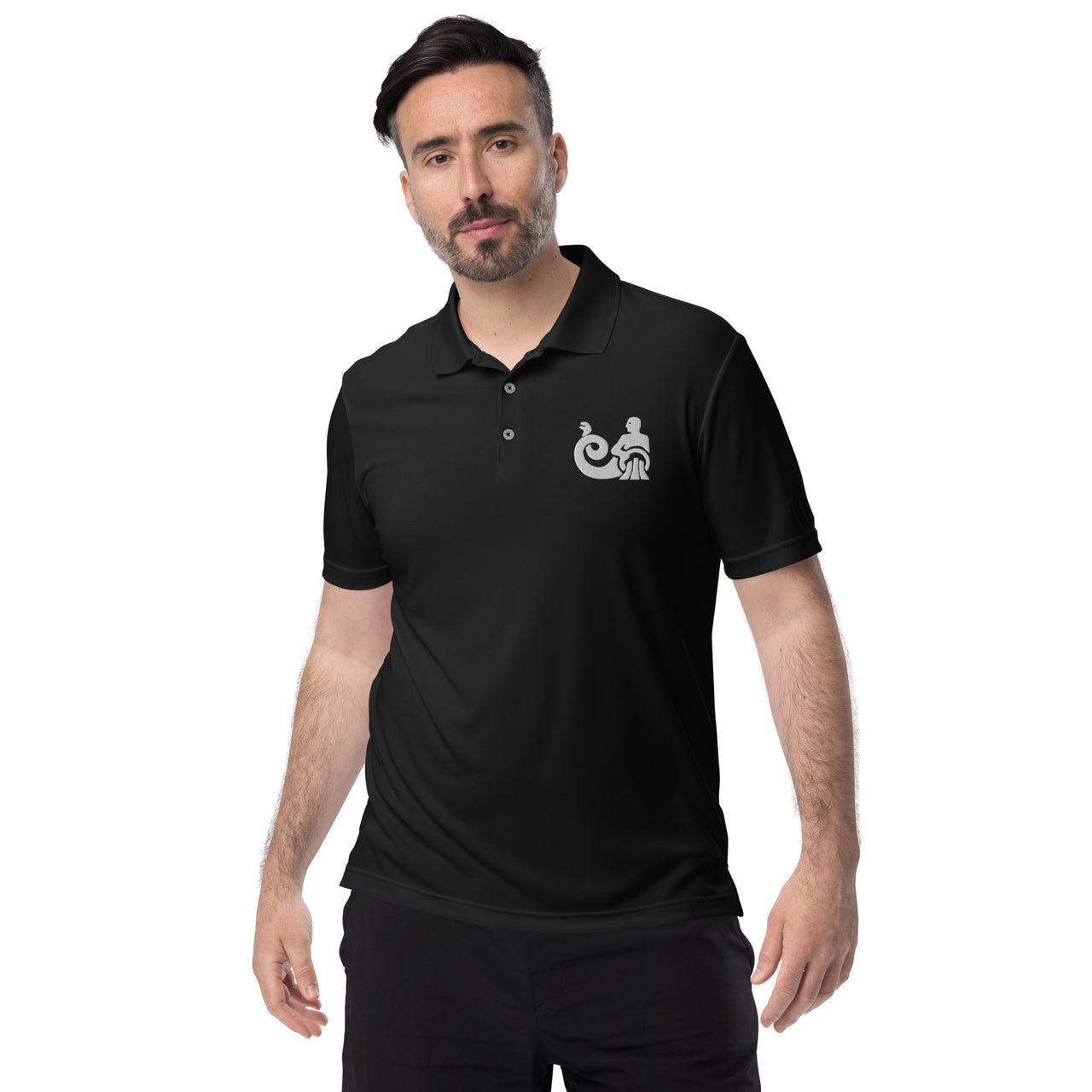 Men's Aquarius Black Polo Shirt