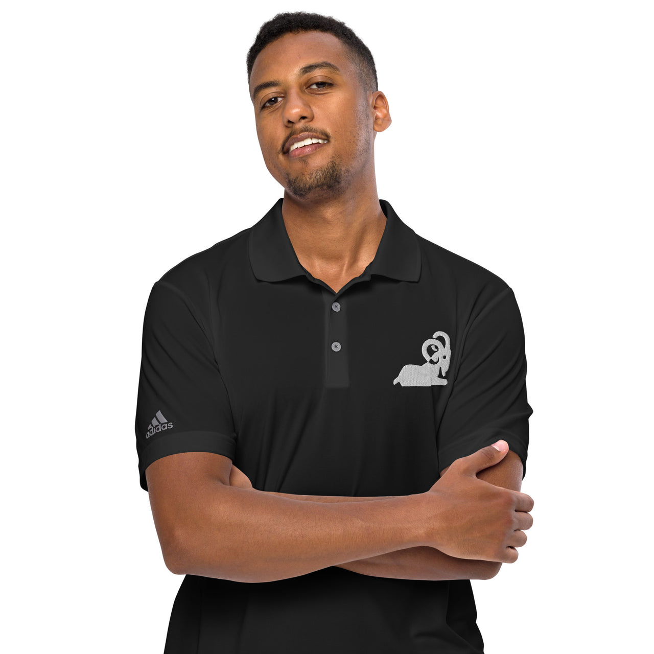 *Men's Aries Black Polo Shirt