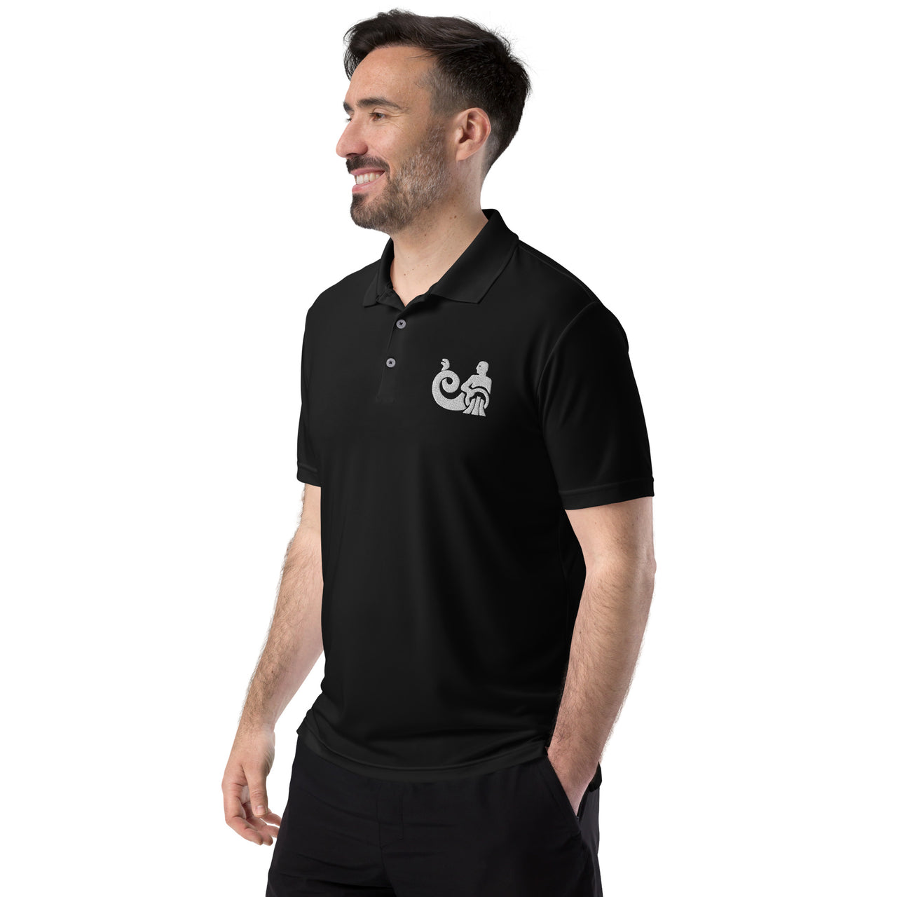 Men's Aquarius Black Polo Shirt