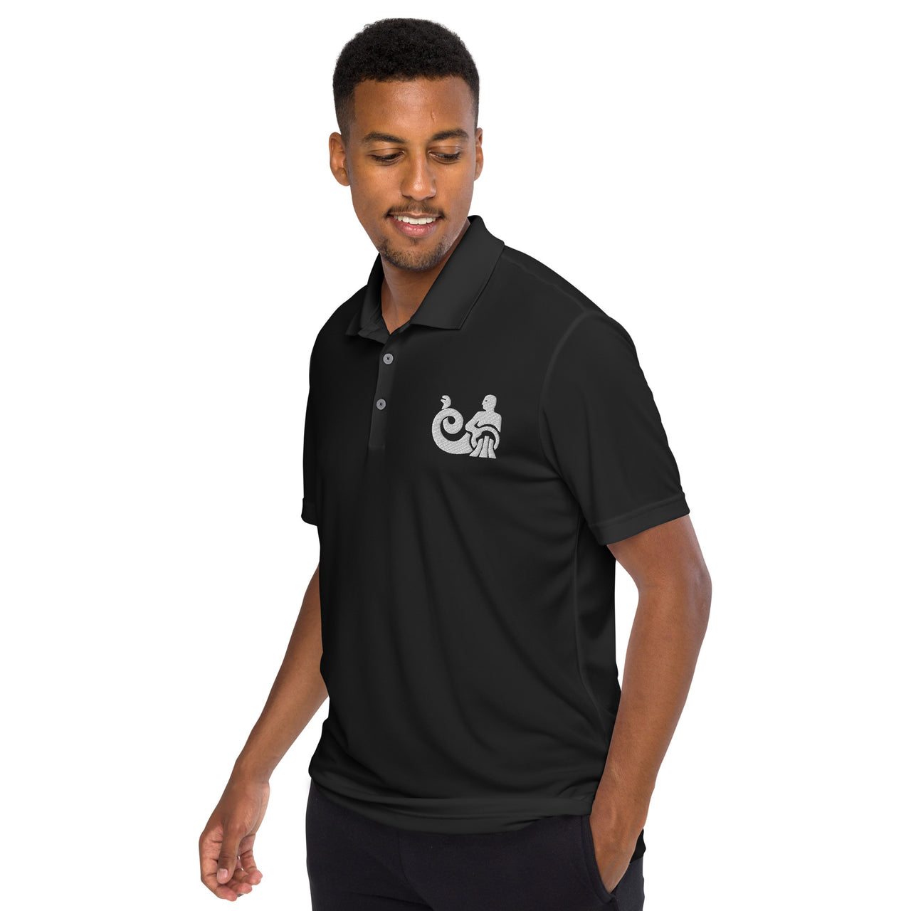 Men's Aquarius Black Polo Shirt