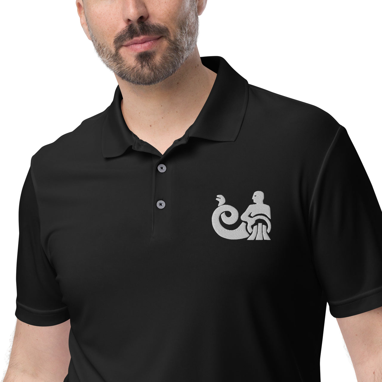 Men's Aquarius Black Polo Shirt