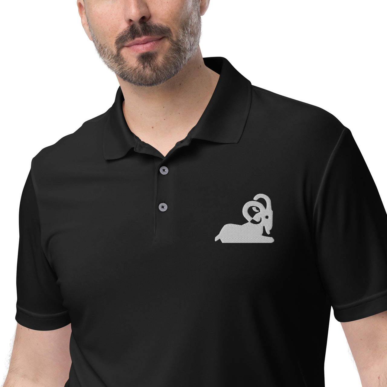 *Men's Aries Black Polo Shirt