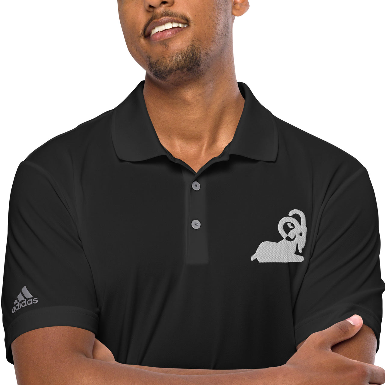 *Men's Aries Black Polo Shirt