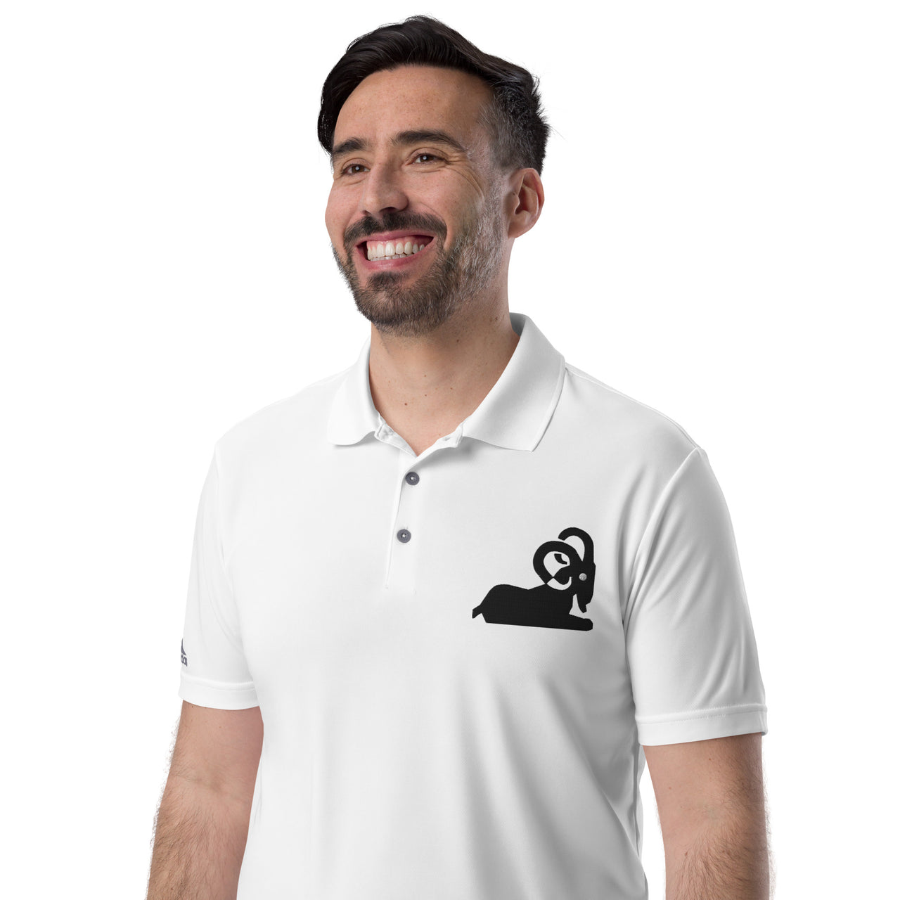 *Men's Aries White Polo Shirt