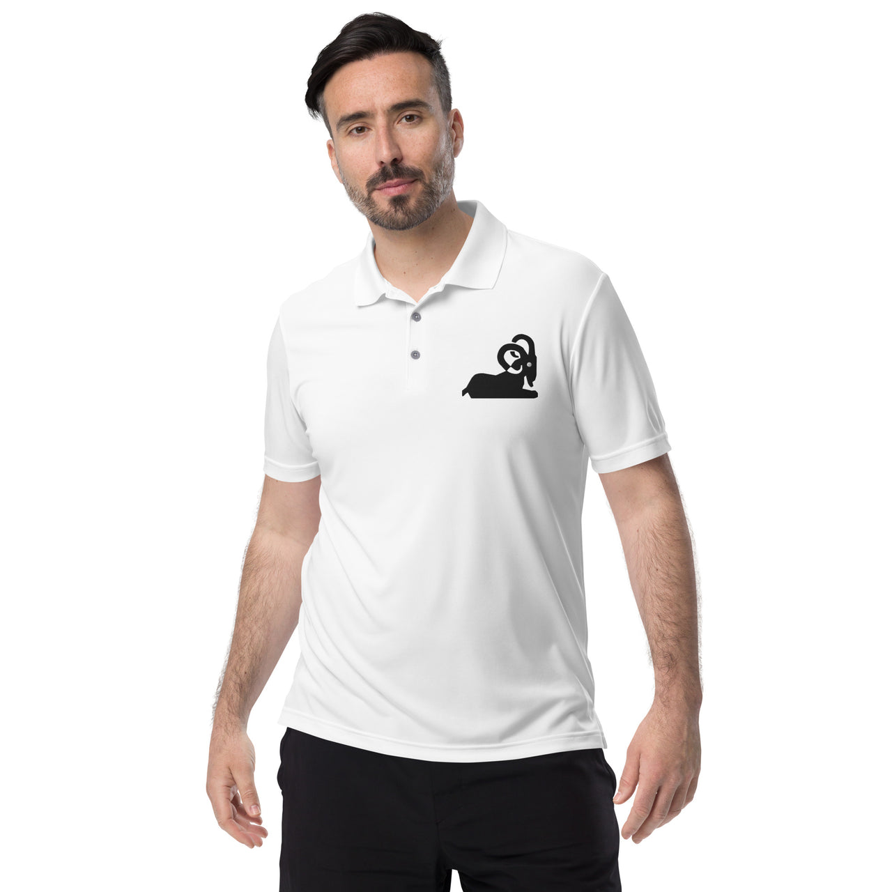 *Men's Aries White Polo Shirt