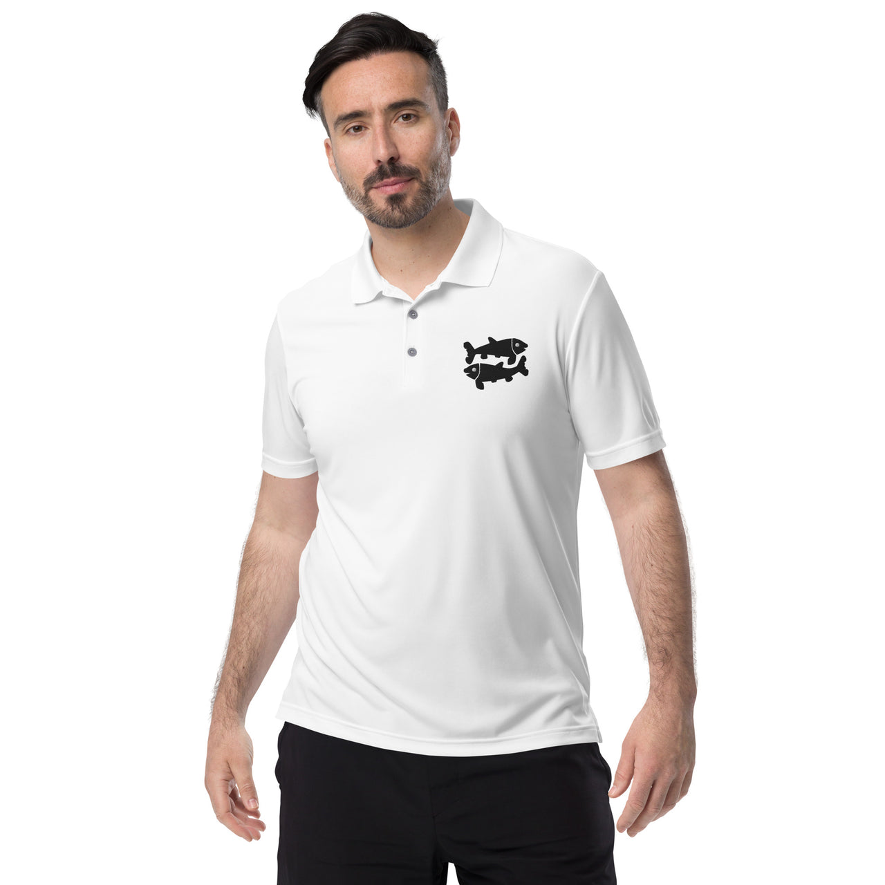 Men's Pisces White Polo Shirt