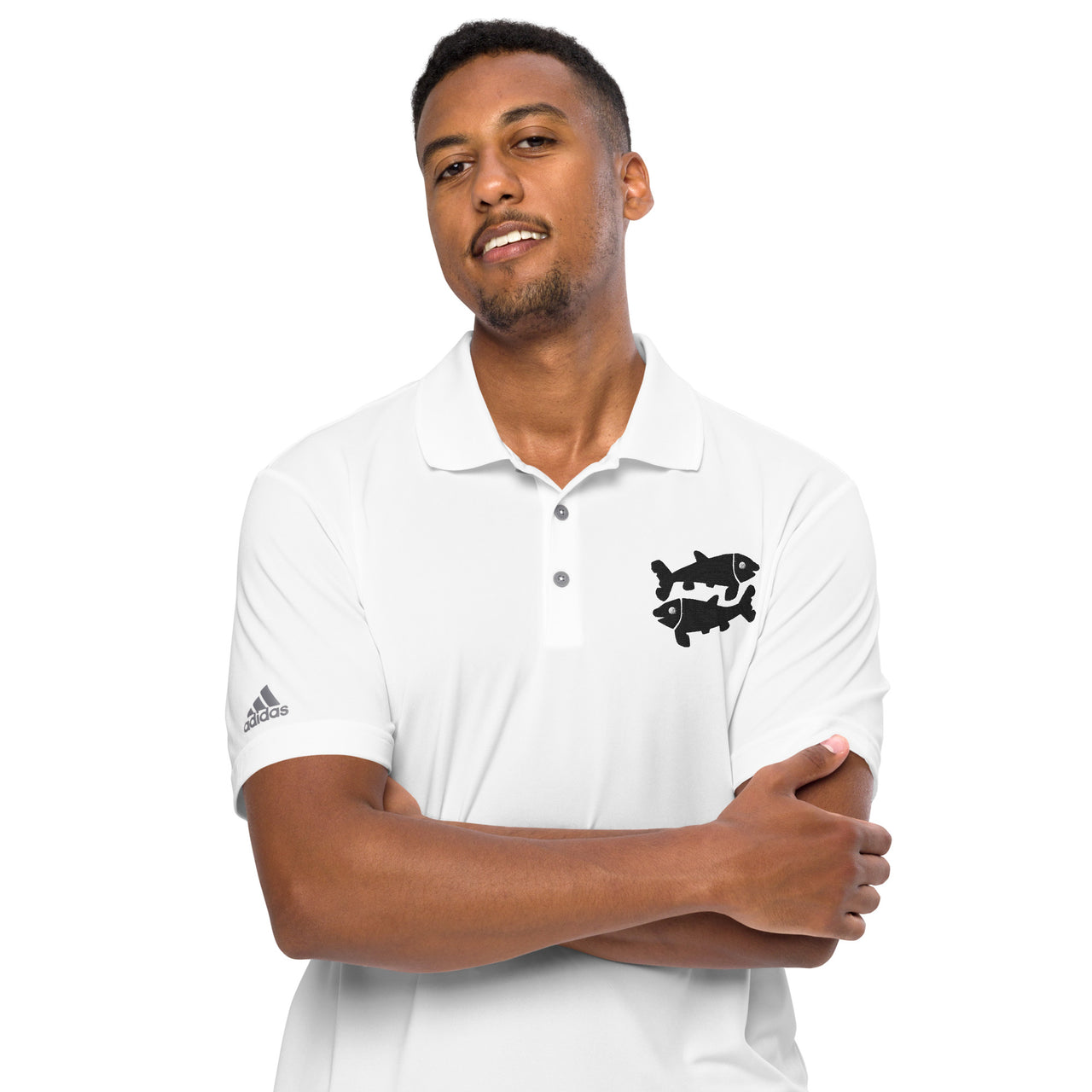 Men's Pisces White Polo Shirt