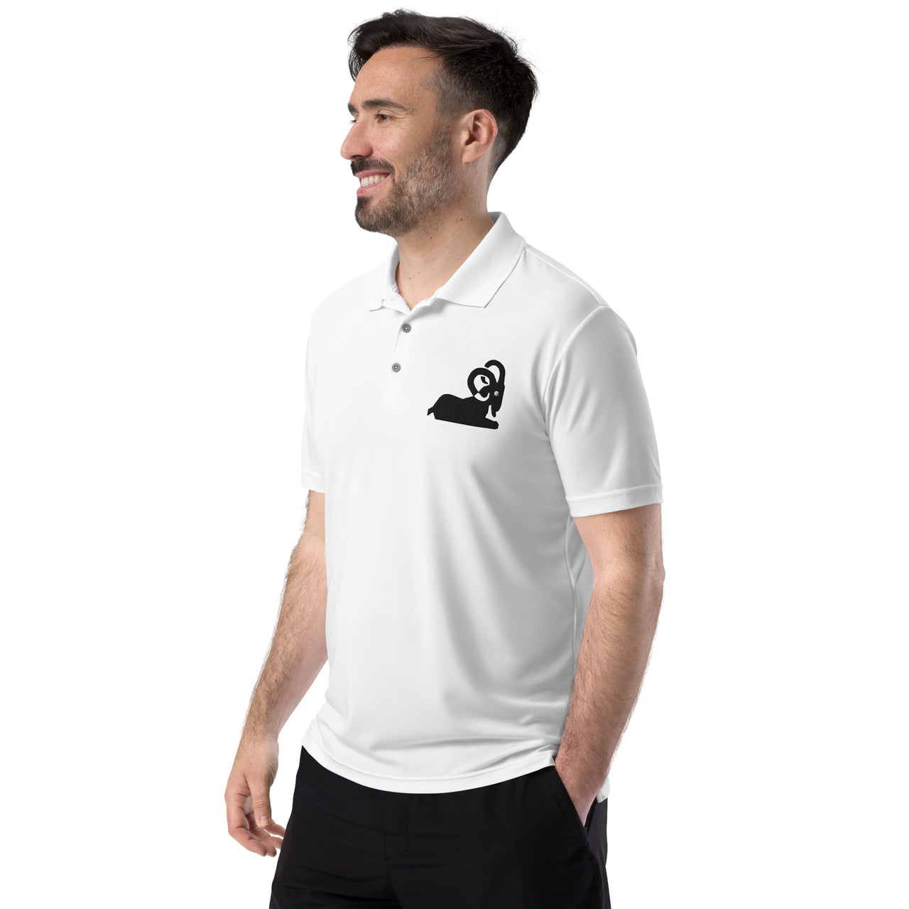 *Men's Aries White Polo Shirt