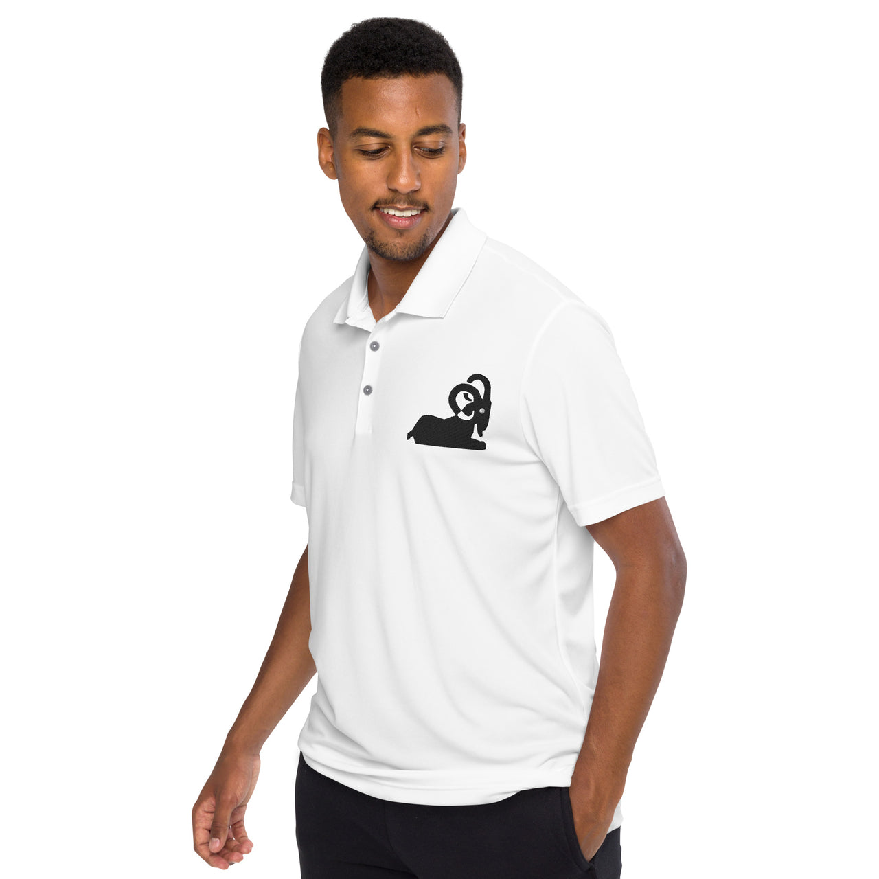 *Men's Aries White Polo Shirt