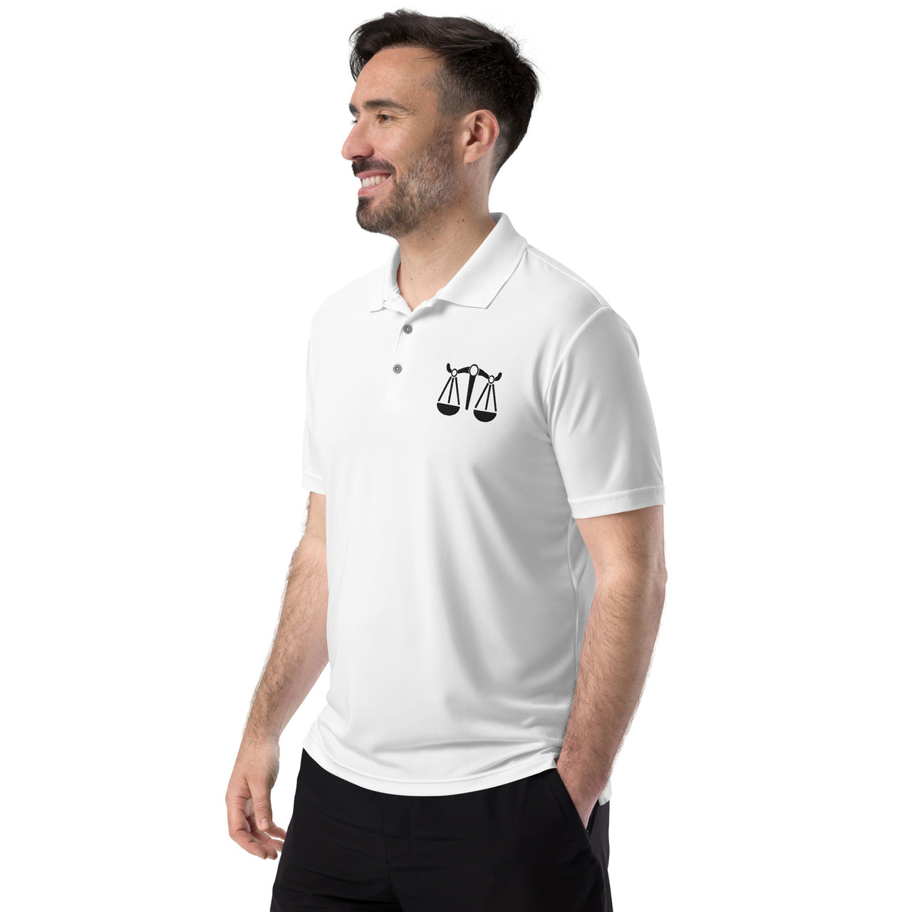 Men's Libra White Polo Shirt