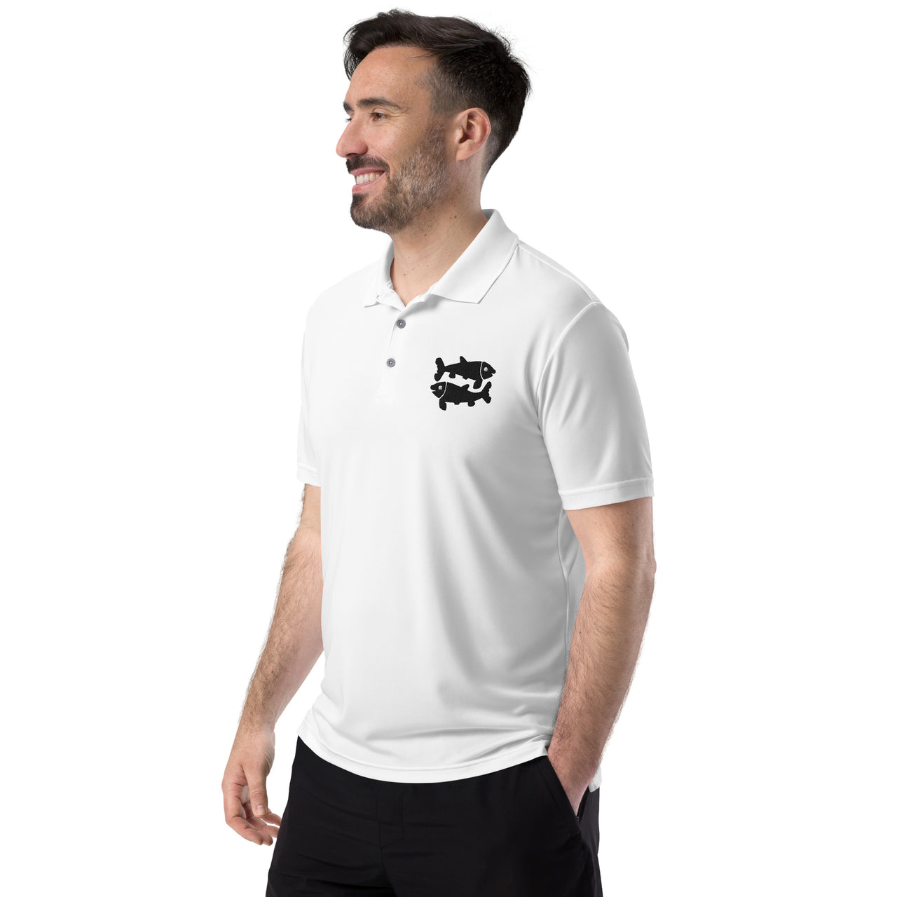 Men's Pisces White Polo Shirt