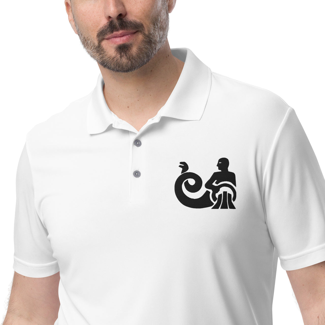 Men's Aquarius White Polo Shirt