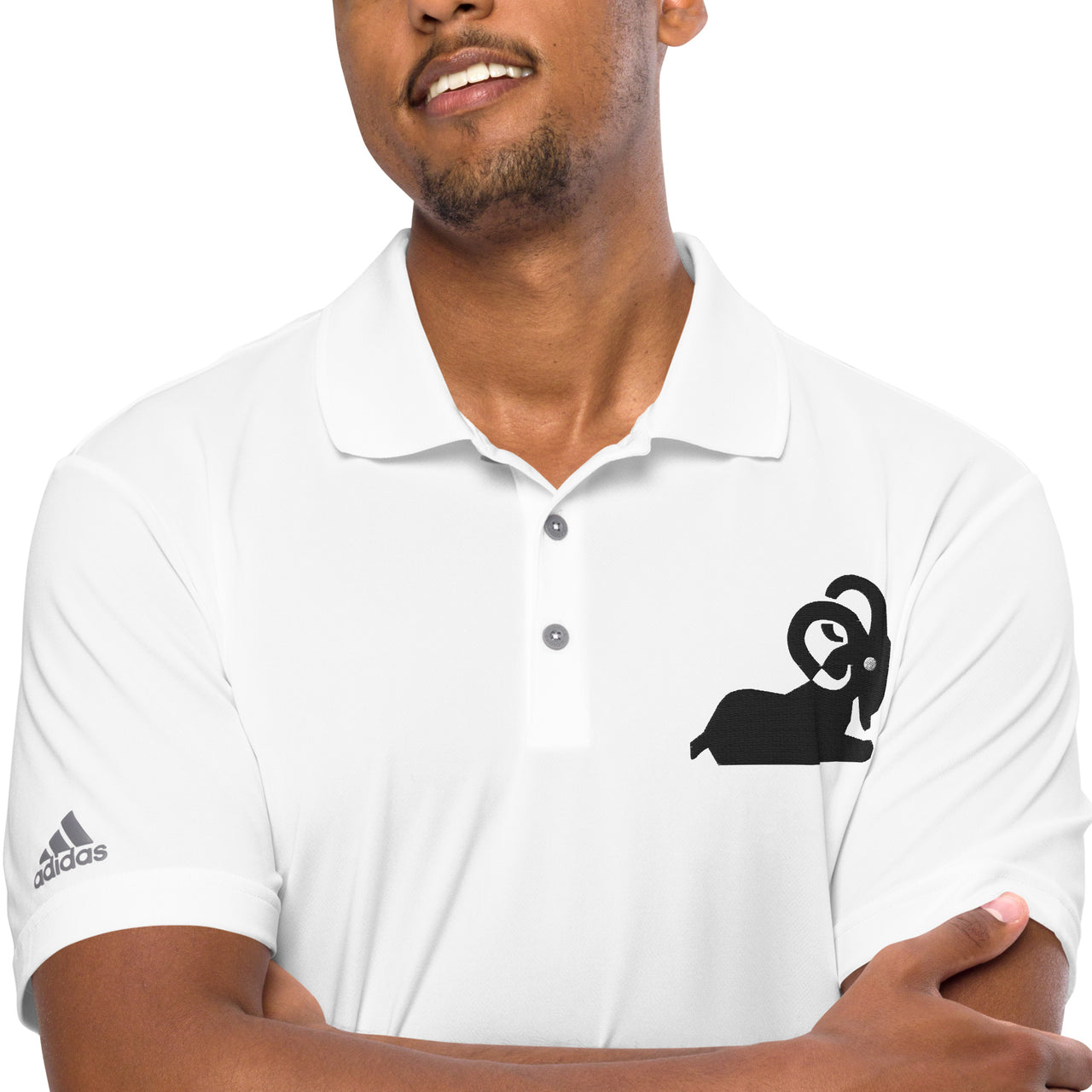 *Men's Aries White Polo Shirt