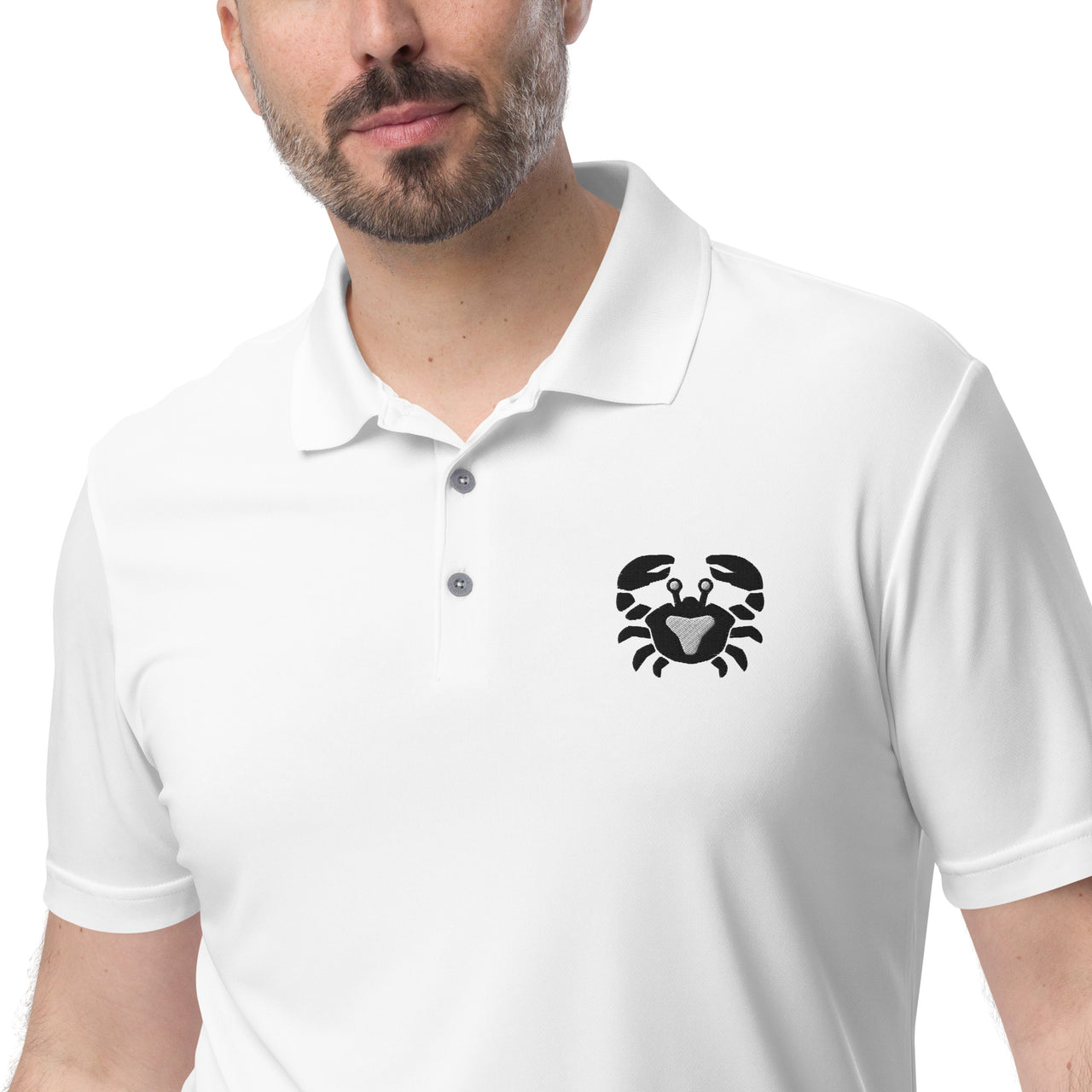Men's Cancer White Polo Shirt