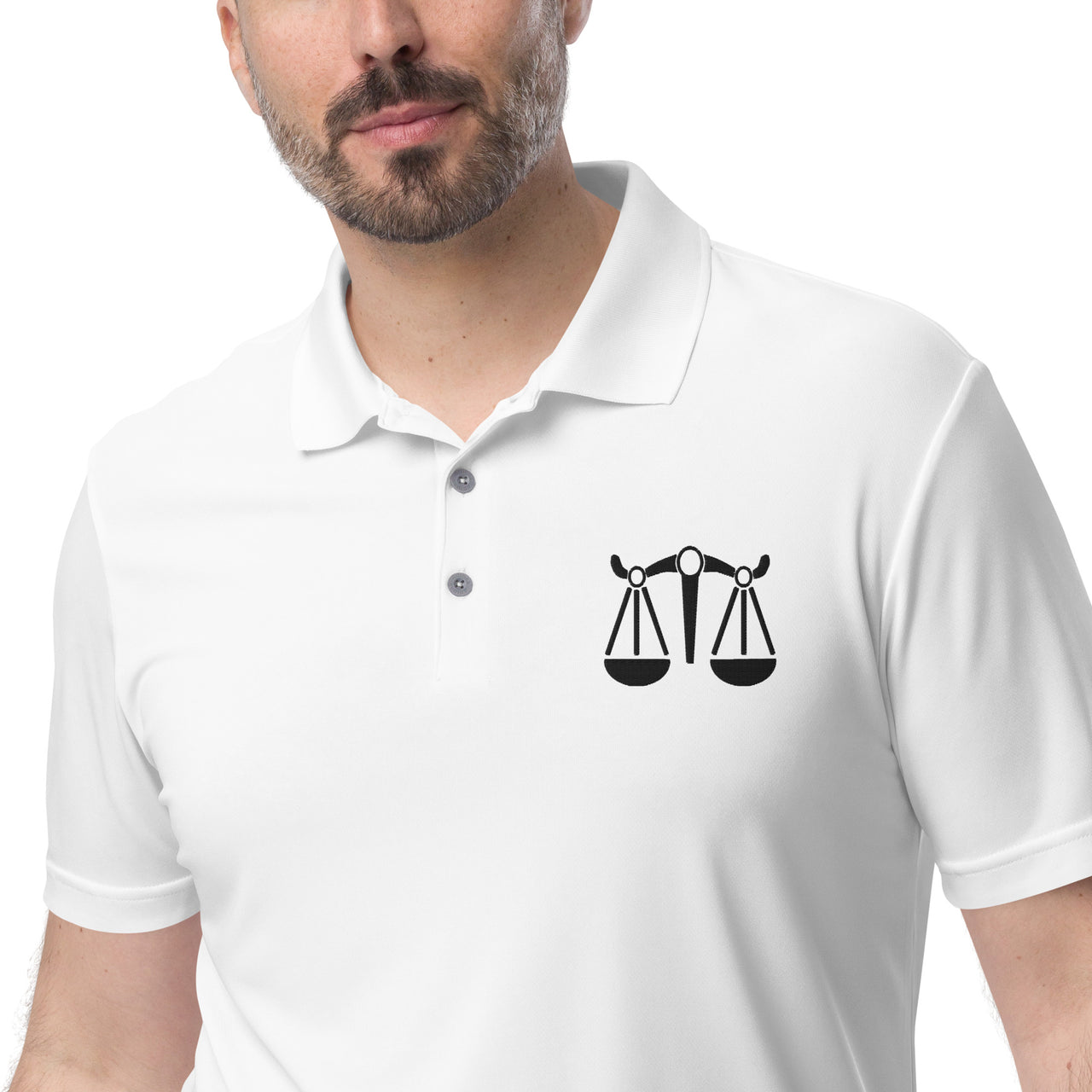 Men's Libra White Polo Shirt