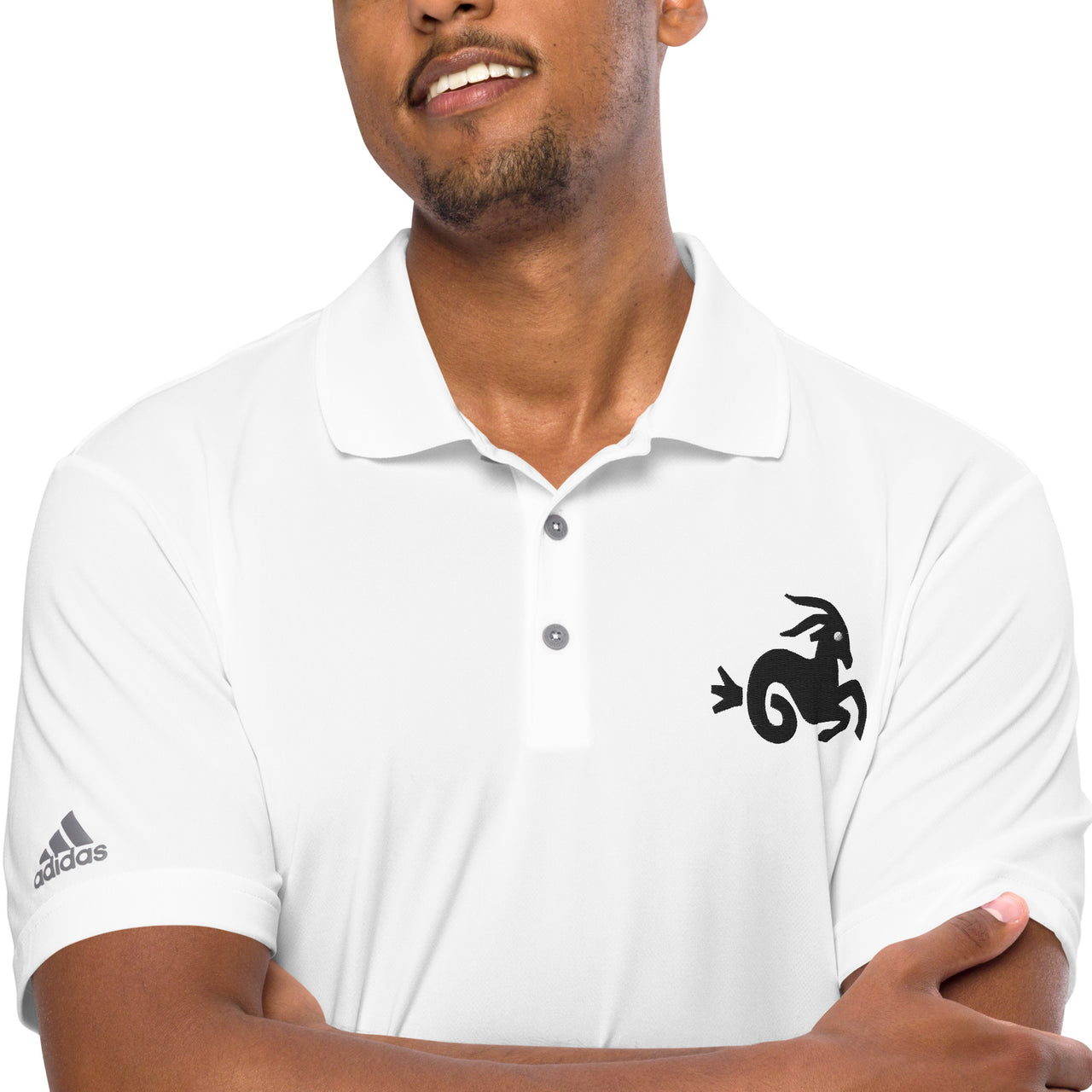 Men's Capricorn White Polo Shirt