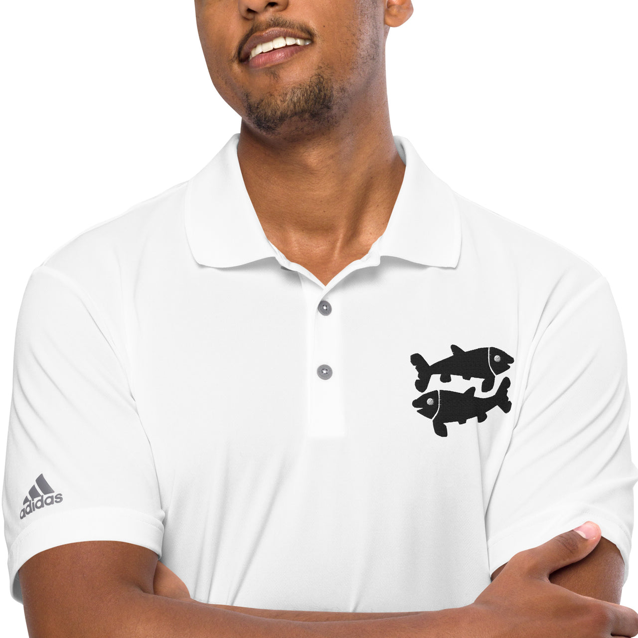 Men's Pisces White Polo Shirt