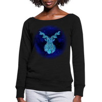 Thumbnail for Women's Wideneck Capricorn Sweatshirt - black