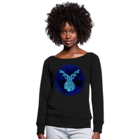 Thumbnail for Women's Wideneck Capricorn Sweatshirt - black