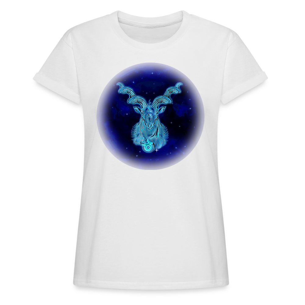 Women's Relaxed Fit  Capricorn T-Shirt - white