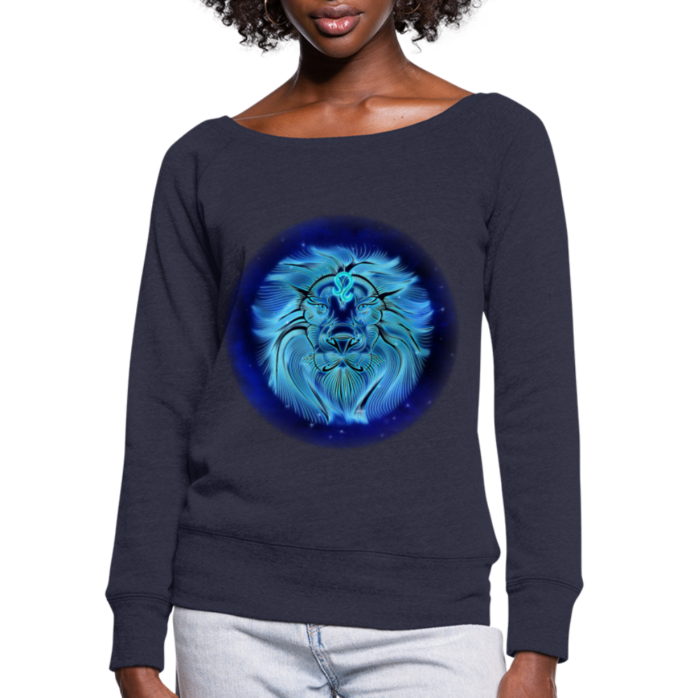 Women's Wideneck Leo Sweatshirt - melange navy