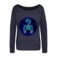 Thumbnail for Women's Wideneck Scorpio Sweatshirt - melange navy