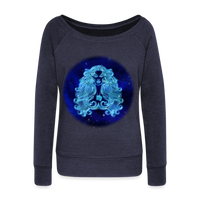 Thumbnail for Women's Wideneck Virgo Sweatshirt - melange navy