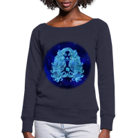 Thumbnail for Women's Wideneck Virgo Sweatshirt - melange navy