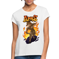 Thumbnail for Women's Aries Narihndrab Relaxed Fit T-Shirt - white