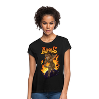 Thumbnail for Women's Aries Narihndrab Relaxed Fit T-Shirt - black