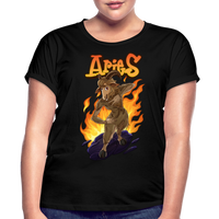 Thumbnail for Women's Aries Narihndrab Relaxed Fit T-Shirt - black