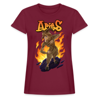 Thumbnail for Women's Aries Narihndrab Relaxed Fit T-Shirt - burgundy