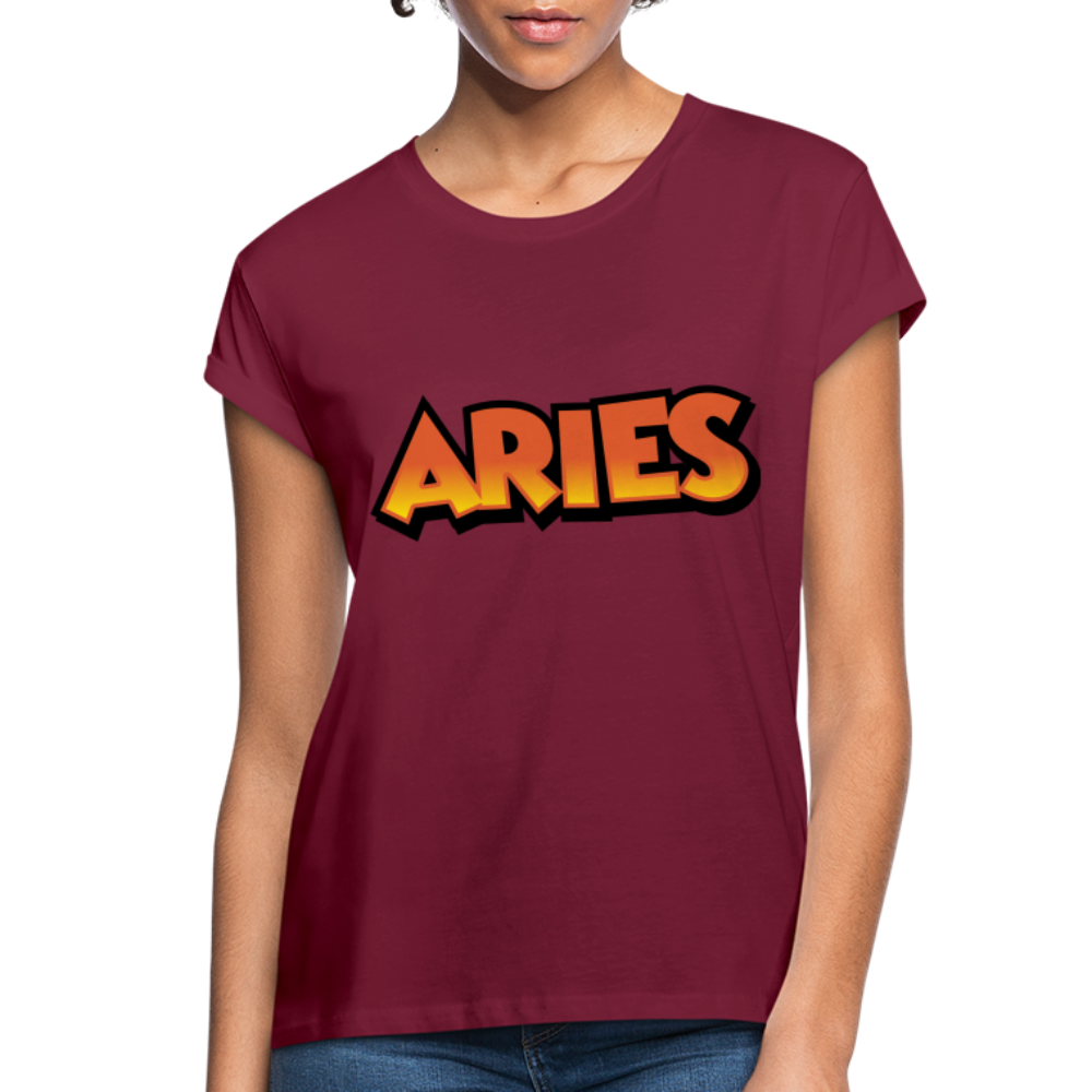 Women's Aries Oneeighty Relaxed Fit T-Shirt - burgundy