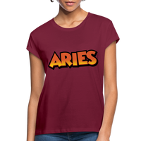 Thumbnail for Women's Aries Oneeighty Relaxed Fit T-Shirt - burgundy